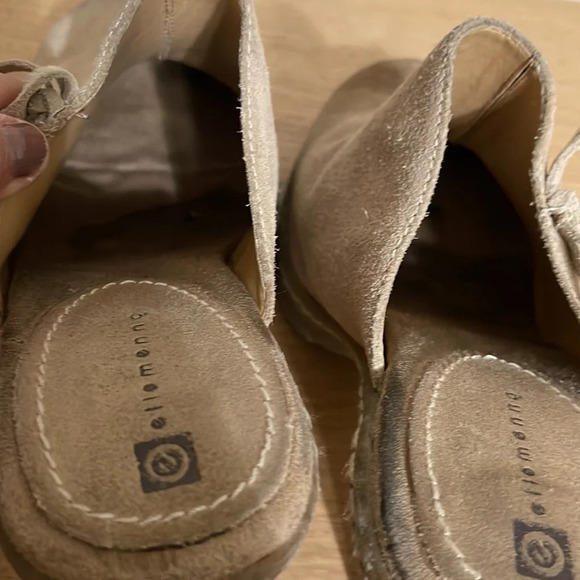 VINTAGE EllEMENNO SUEDE LEATHER HIGH HEEL MULES Size 10 - Picture 5 of 16